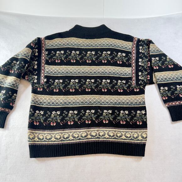The Import Workshop Sweater Woman's L Needlepoint Style Knit Wool Blend Vintage - Picture 3 of 10